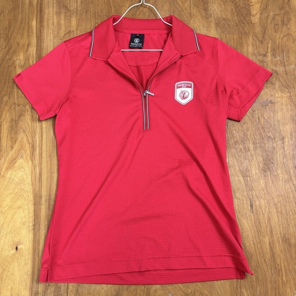 IJP Design Tops - Tavistock Cup Golf Polo Shirt Women's M Red Athletic Perforated Performance Top